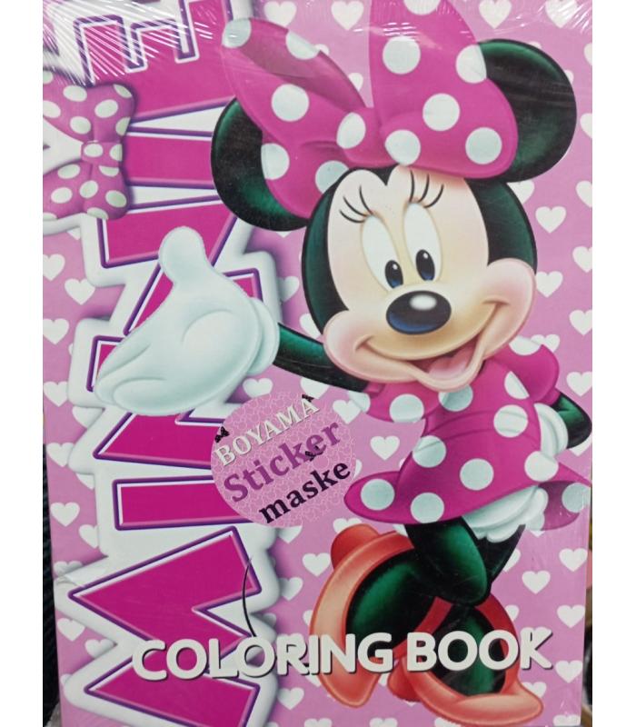 Minnie Boyama Kitabı Sticker Maske 3 ü 1 Arada 16 Sayfa